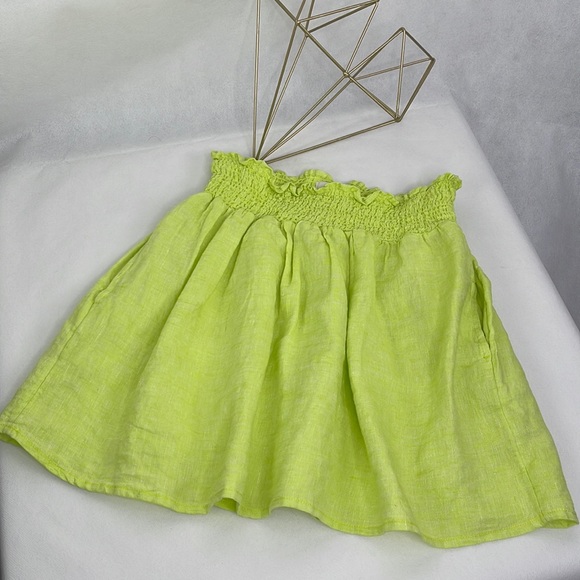 Cynthia Rowley Lime Green Linen Skirt - Picture 1 of 5